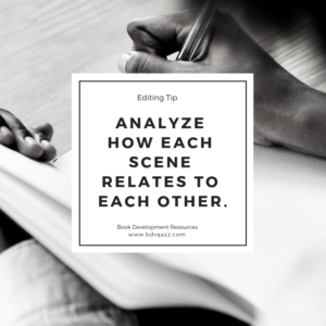 Editing Tip: analyze how each scene relates to each other.